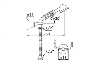 ROMA 305 - Wall-mounted handshower with bracket by RUBINETTERIE STELLA - view 3